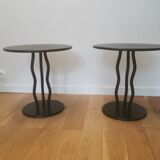 Pair of round coffee tables from the 80s