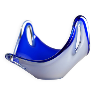 Mid-Century Modern Glass Art Coquille Bowl, Flygsfors Sweden