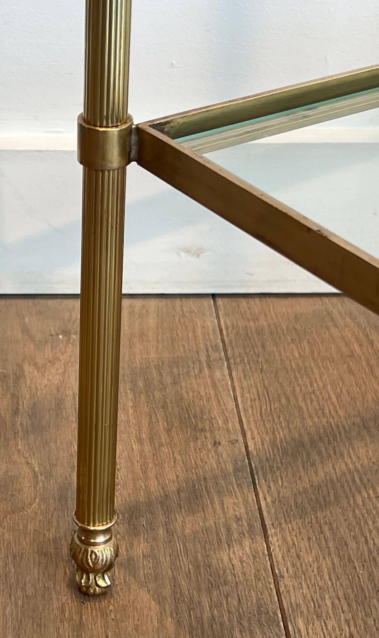 Pair of brass side tables attributed to Maison Jansen