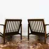 Pair of beige mid century armchairs b7522 by zenon bączyk, 1960's