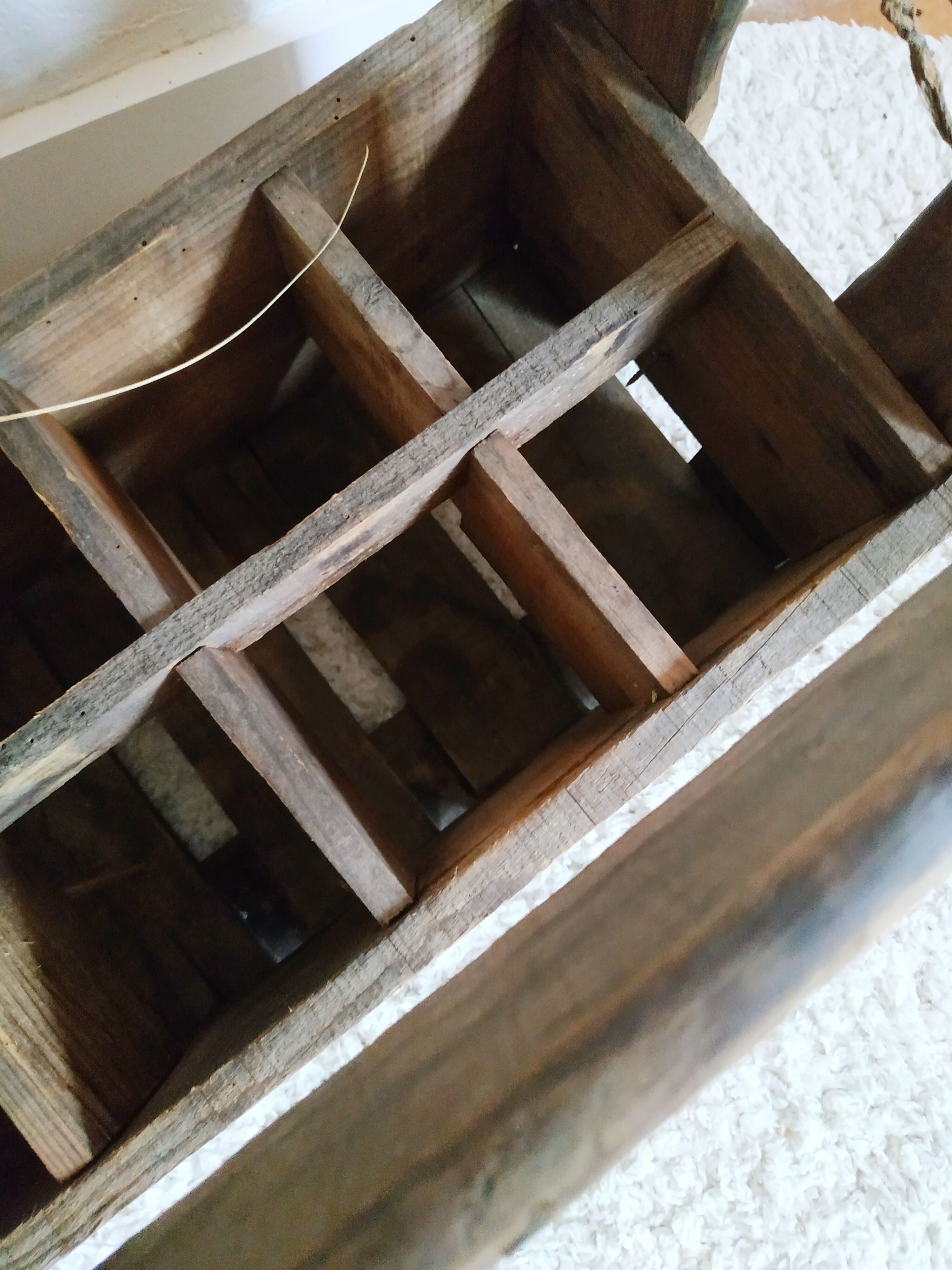 Old wooden bin or bottle holder