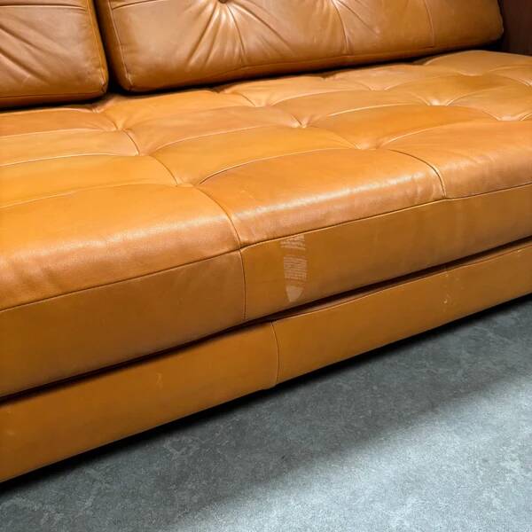 Cognac leather daybed / sofa, 1960s