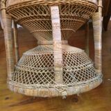 Large Emmanuelle chair in wicker and rattan Era 1970