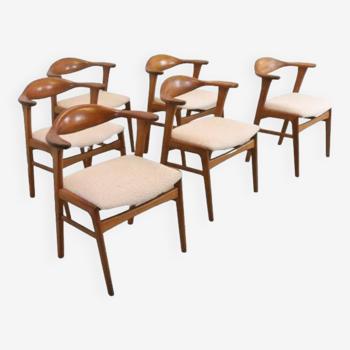 6 chaises Erik Kirkegaard pour Høng Stolefabrik modèle 49, milieu XXème