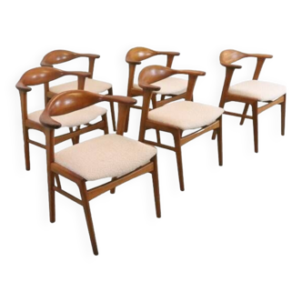 6 chaises Erik Kirkegaard pour Høng Stolefabrik modèle 49, milieu XXème