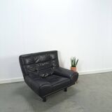 Vintage zwart leren fauteuil