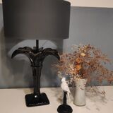 Black ceramic palm lamp