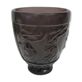 Smoked moulded glass vase decorated with antique scenes by G. de Feure