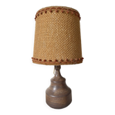 Lampe pied en céramique grès années 70 , 42 cm