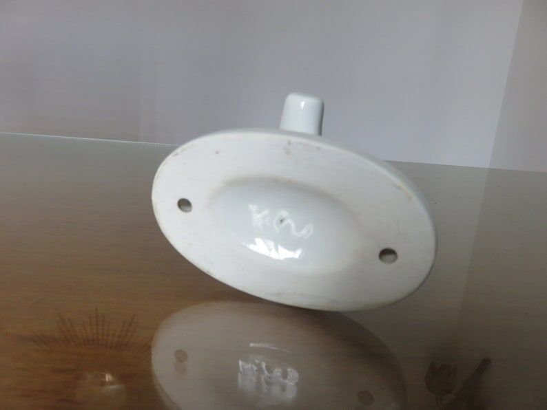 White porcelain hook Art Deco 30s 40s