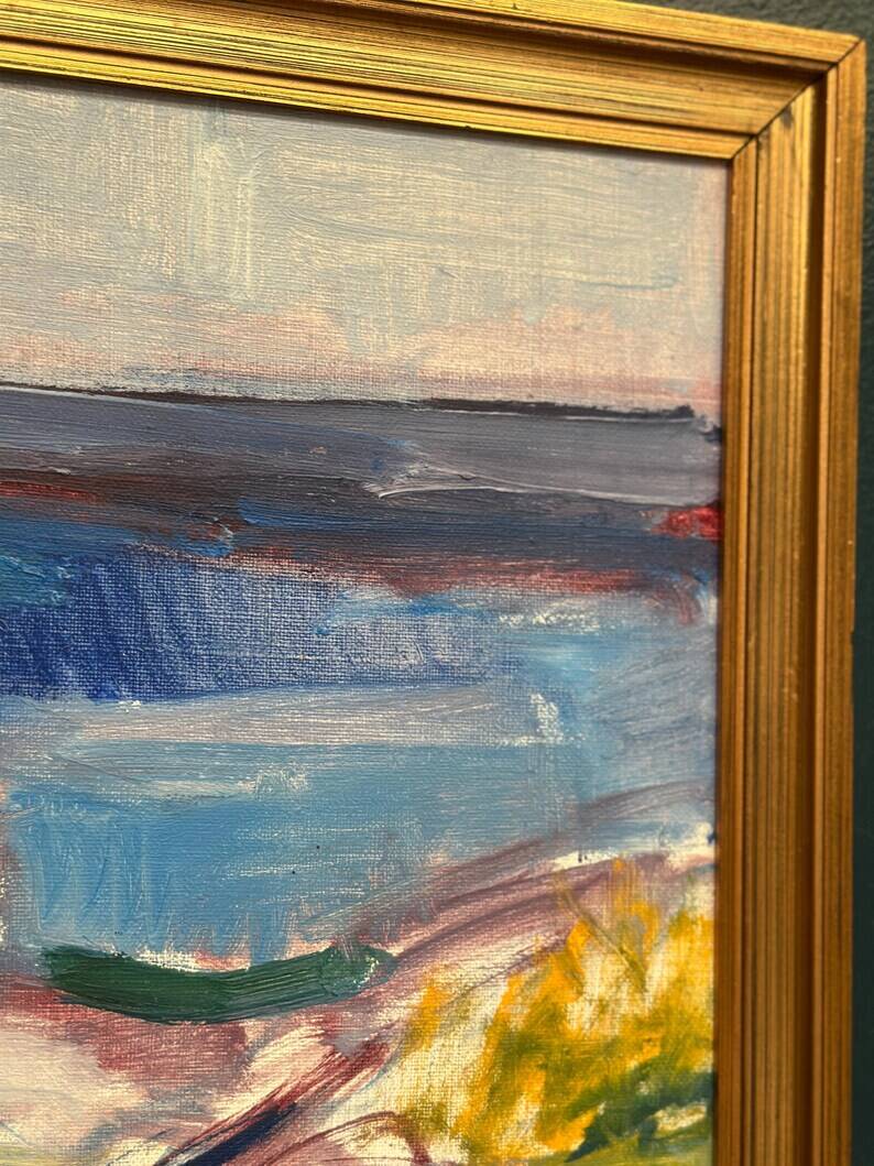 Original Swedish Oil on Canvas – “Coastal Landscape” by Arthur Y. Nilsson – Signed – Vintage & Framed