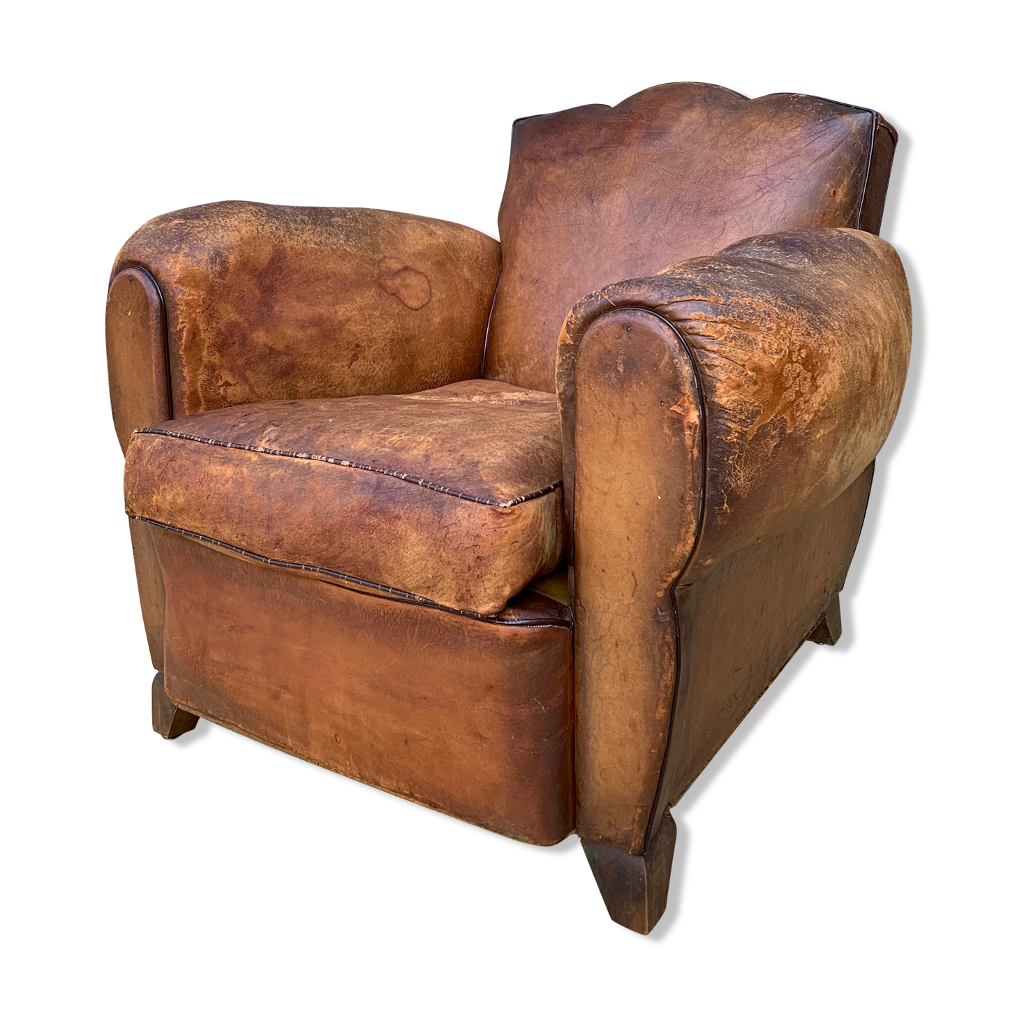 Leather club armchair 1930