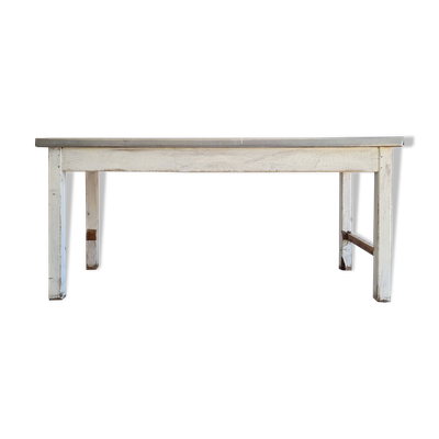 Table de métier en bois et zinc