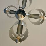 Designer Silver Lamp with Four Silver-Top Bulbs