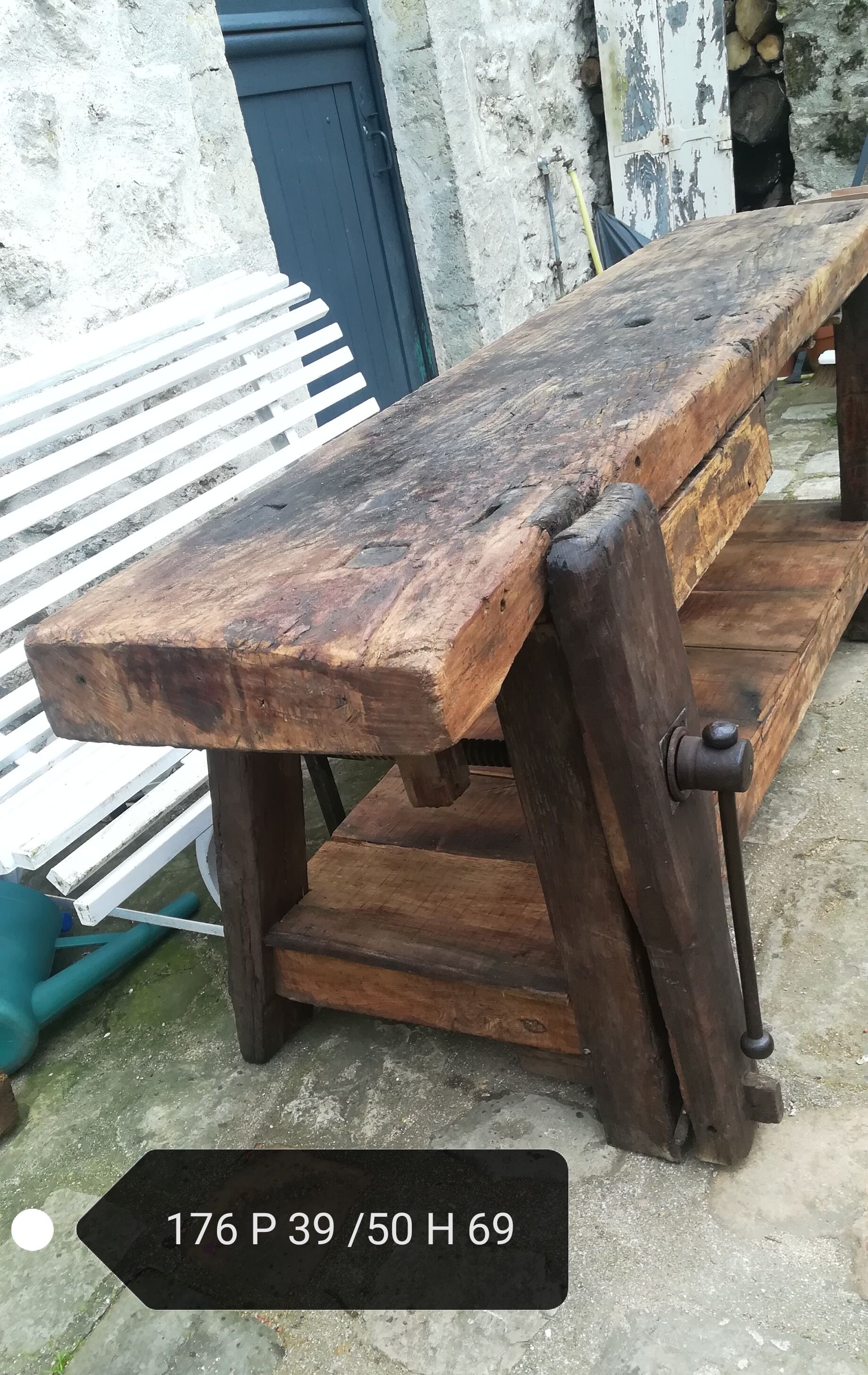 Former carpenter's workbench Long 176 cm