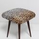 Pair of vintage leopard velvet stools from the 20th century, Europe, 1960s.