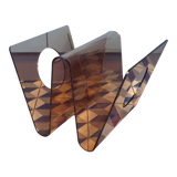 Michel Dumas smoked plexiglass magazine holder