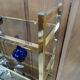 Shelf metal gilded smoked glasses 70's