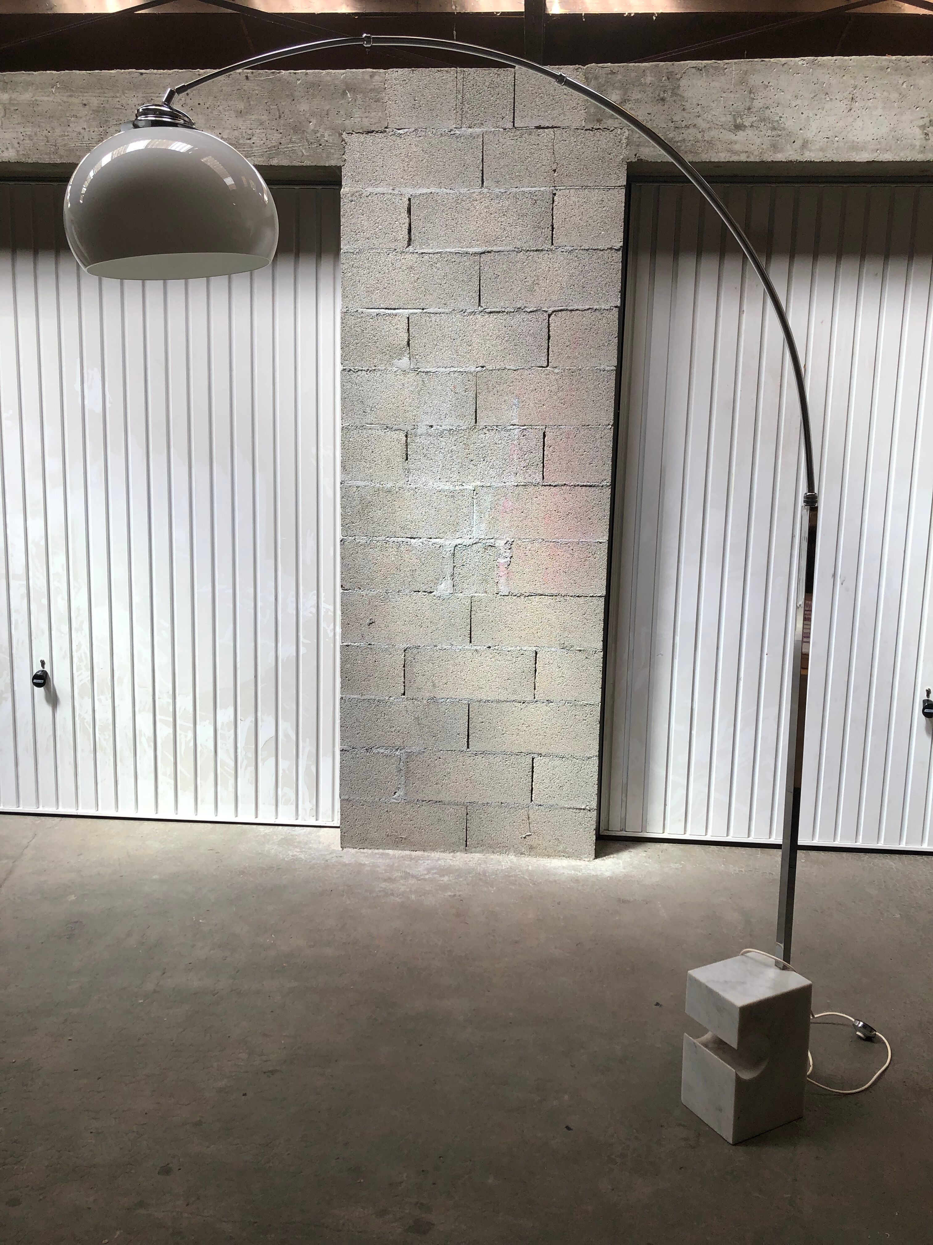 Floor lamp chrome arch vintage 70s