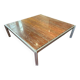 Georges Ciancimino - Very Important and Rare Square Travertine Coffee Table Ro