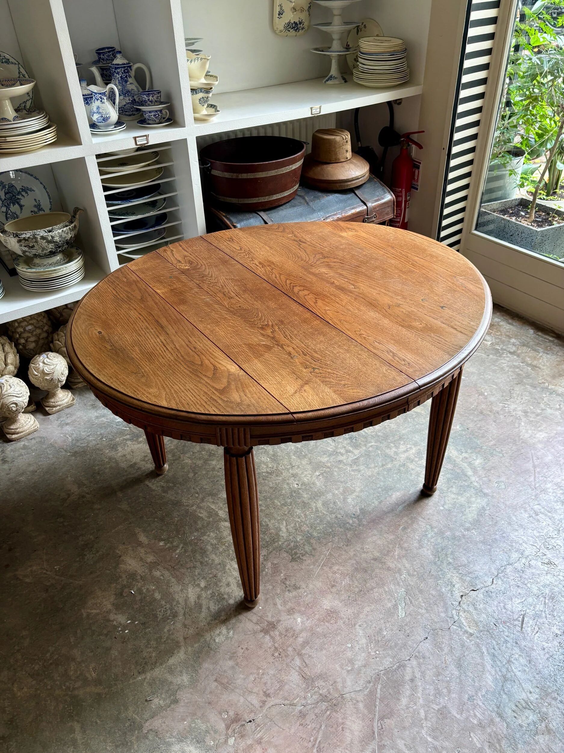 Dark wood dining table