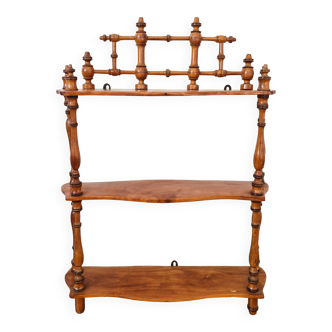 Waxed turned wooden shelf