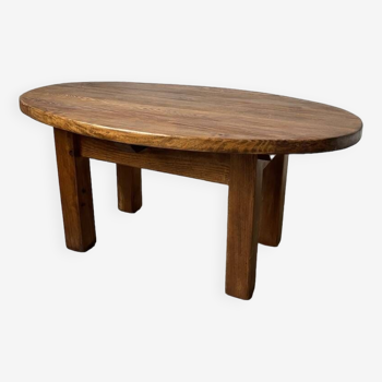 Modernist oval pine coffee table