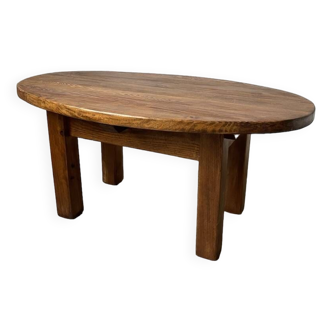 Modernist oval pine coffee table