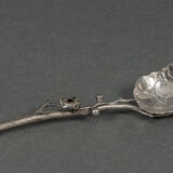 Dessert spoon silver initials SM naturalist branch 64 grams