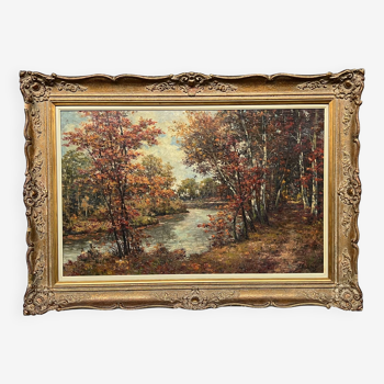 M. van Eys “River landscape”. Oil on canvas.