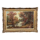 M. van Eys « Paysage fluvial ». Huile sur toile.