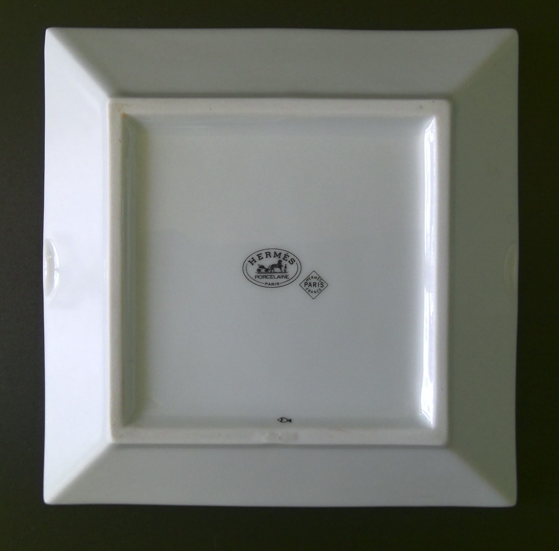 Cendrier ou vide-poche Hermès vintage années 80 Pivoine rouge made in France