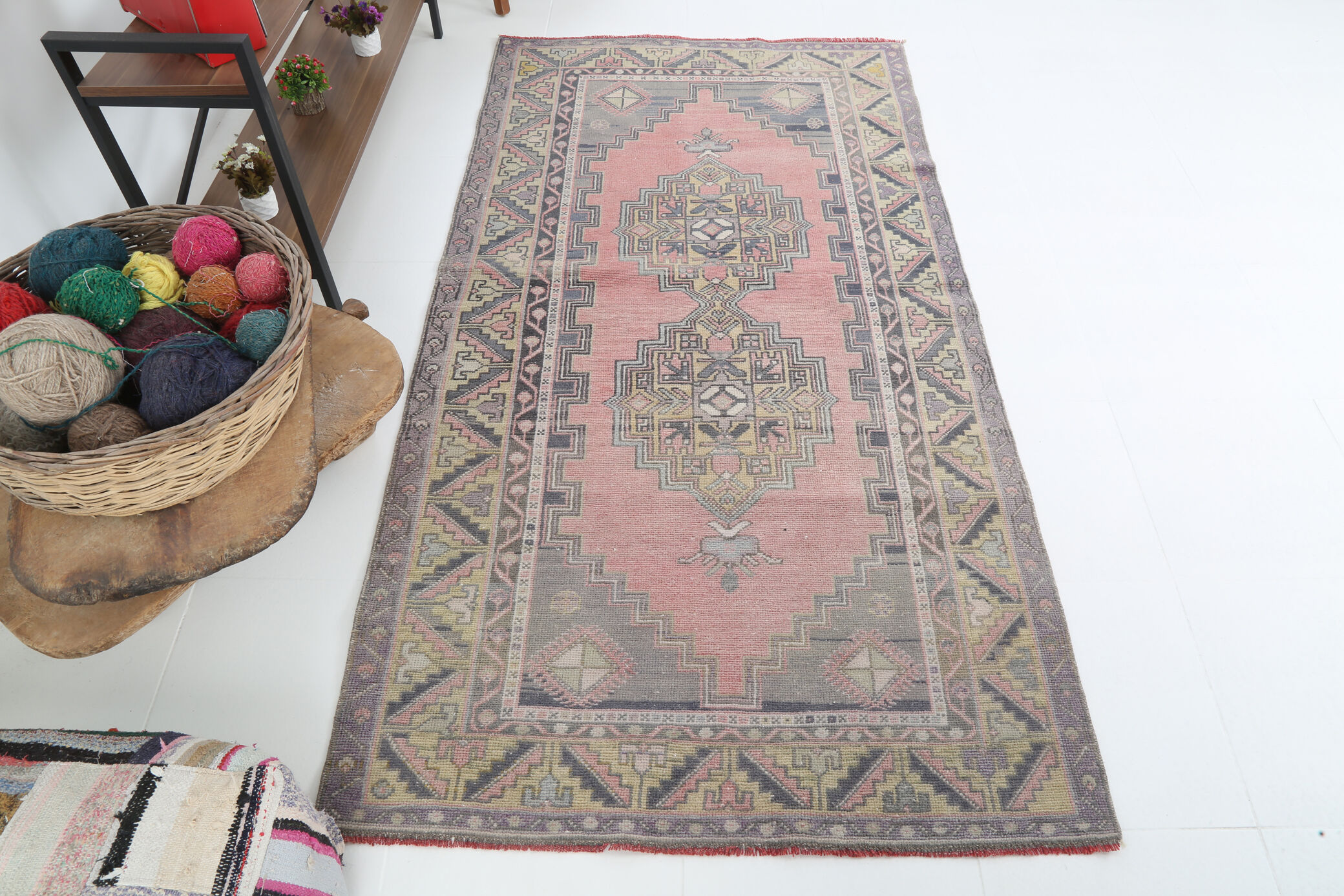Dusty Pink Wool Turkish Rug