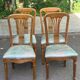 4 Louis XVI dining chairs in solid wood and fabric from the 1970s.