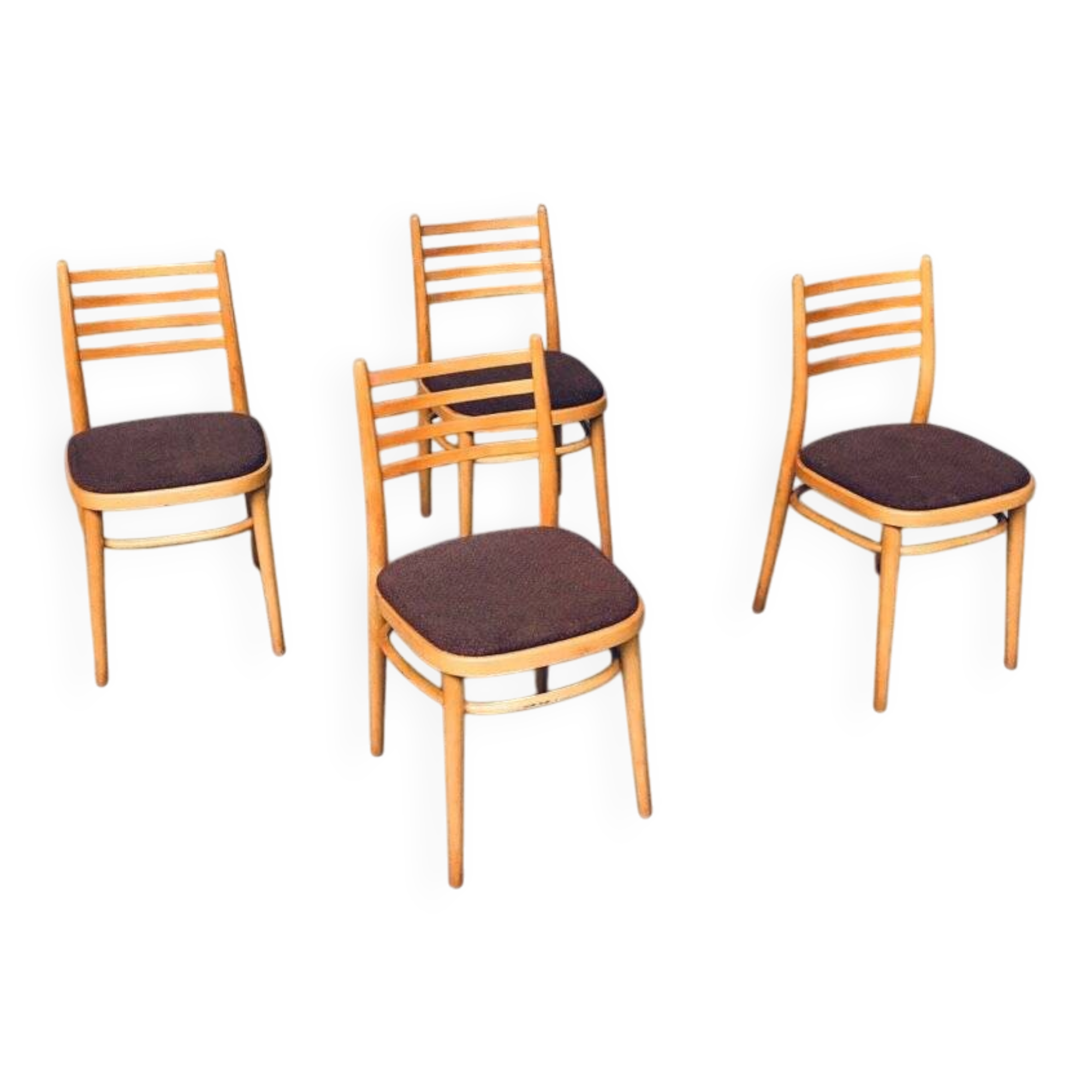 Mid-Century Modern Dining Chairs from Ton, Czechoslovakia, 1968, Set of 4