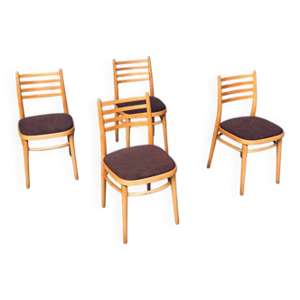 Mid-Century Modern Dining Chairs from Ton, Czechoslovakia, 1968, Set of 4