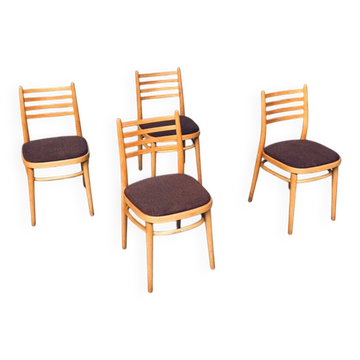 Mid-Century Modern Dining Chairs from Ton, Czechoslovakia, 1968, Set of 4