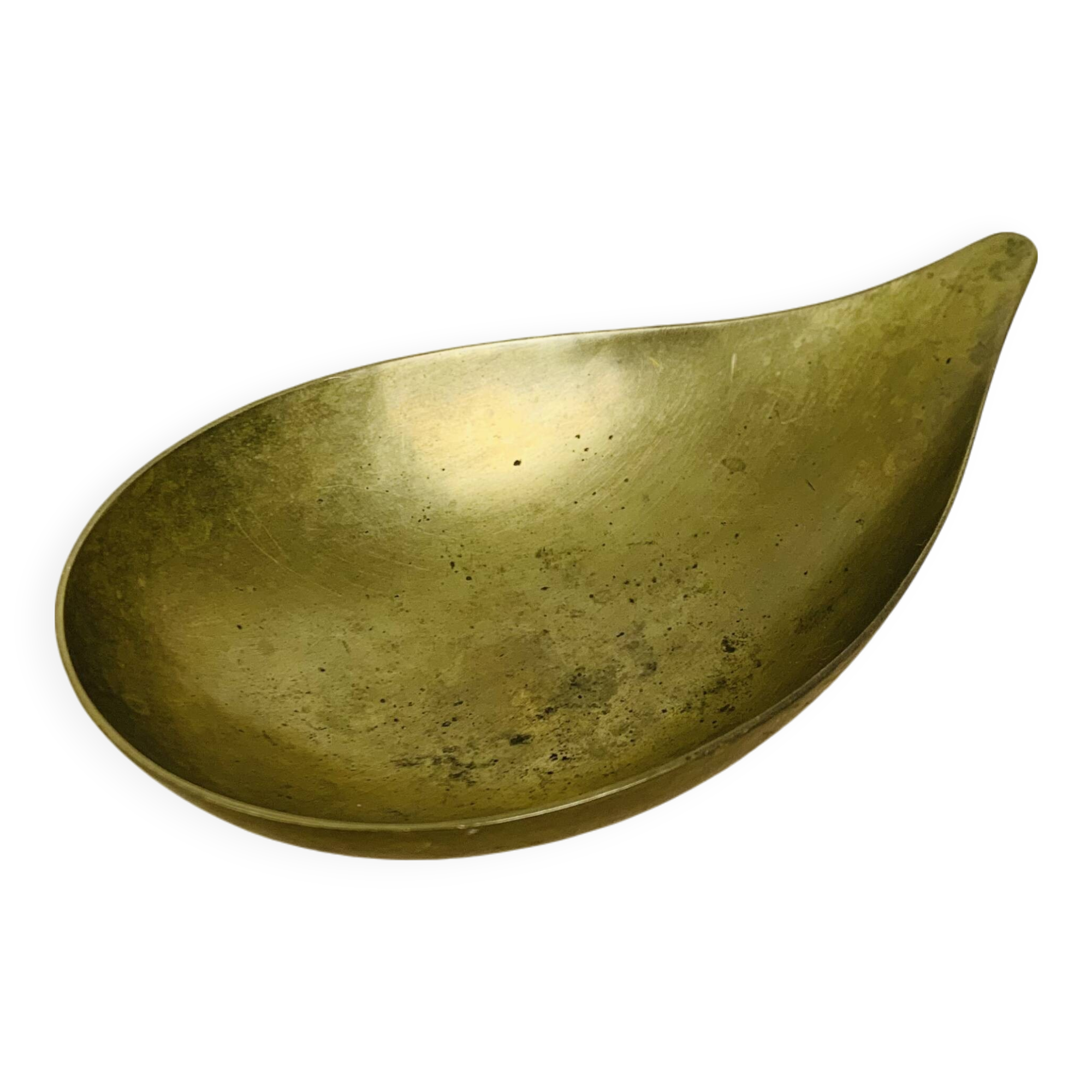 Organic pocket emptier in golden brass, drop