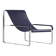 Contemporary exclusive chaise longue in black metal and navy blue leather.