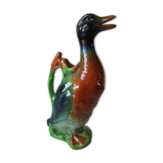 Old duck pitcher Saint Clément France broc slurry carafe