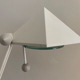 White pyramid desk lamp embnched white pyramid Lungean and Pellmann 1980