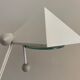 White pyramid desk lamp embnched white pyramid Lungean and Pellmann 1980