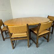 Table à manger ronde extensible en chêne, design danois du milieu du siècle, années 1960