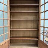 Large vintage display cabinet in solid oak (renovated)