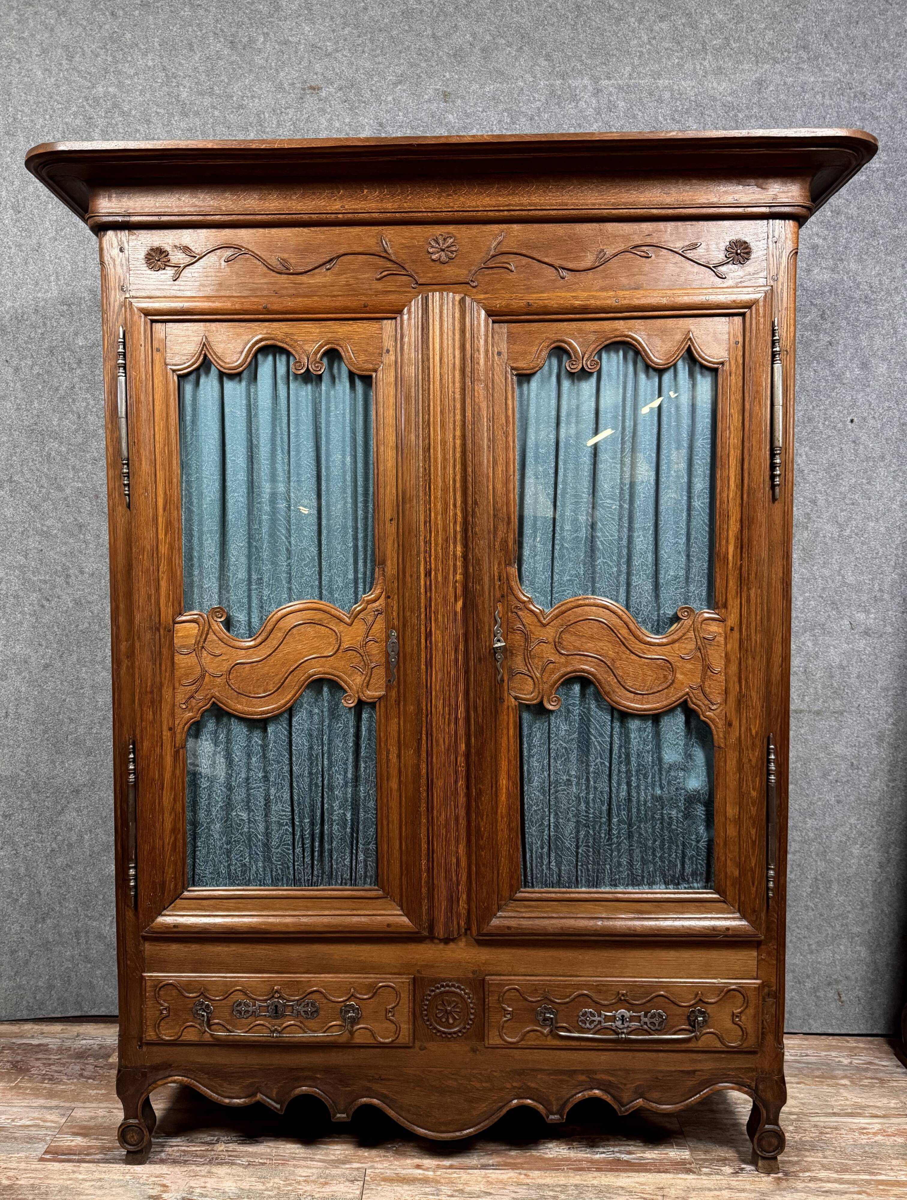 Louis XV period bookcase in solid oak circa 1750