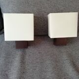 Pair of light bulb wall lamps