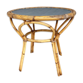 Table d’appoint en rotin vintage années 60