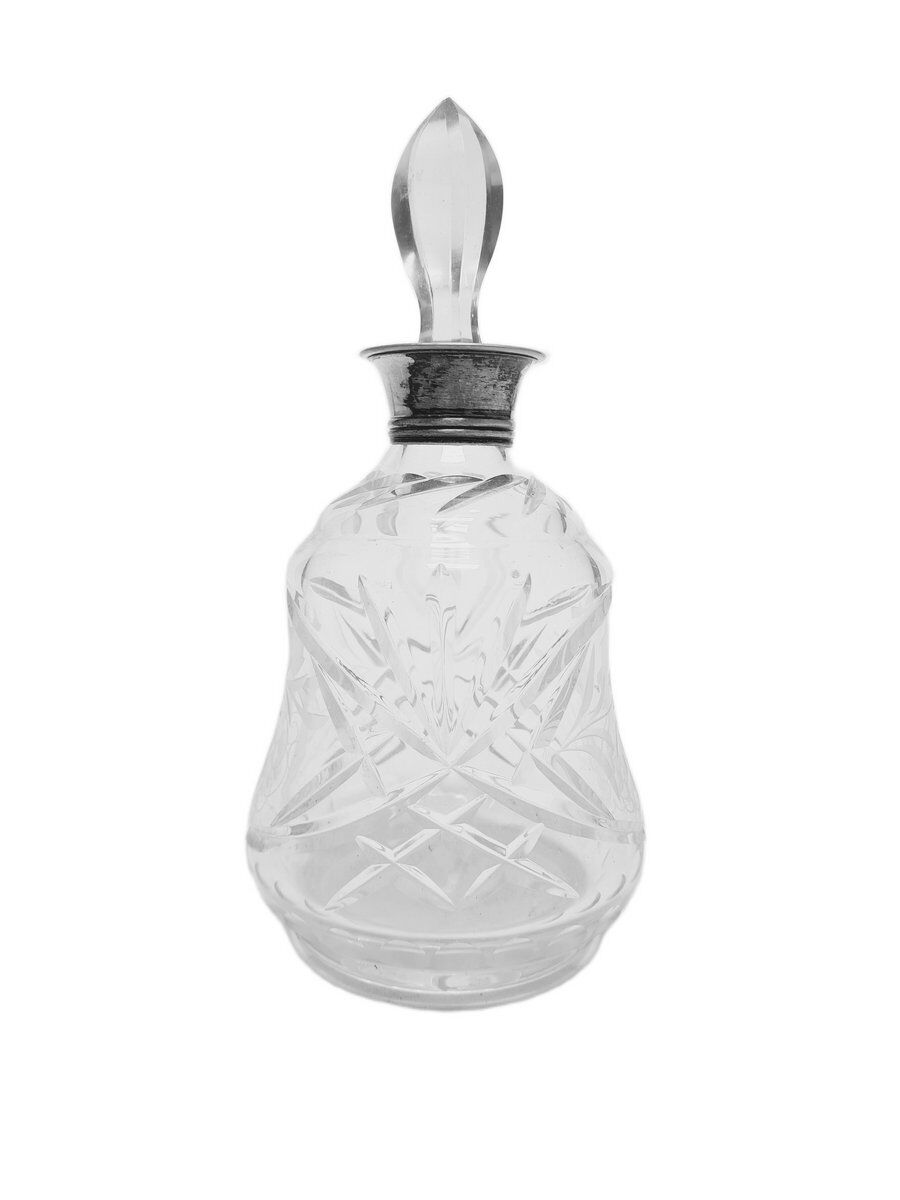Art Deco crystal silver carafe, Denmark, 1930s