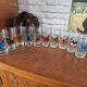 Set of 10 butterfly glasses from the Reims glassworks, vintage.