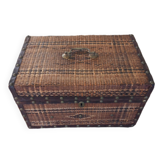 Old wicker trunk